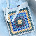 Colorful Granny Square Tote Bag Crochet Pattern – Market Style Handbag (PDF Download)