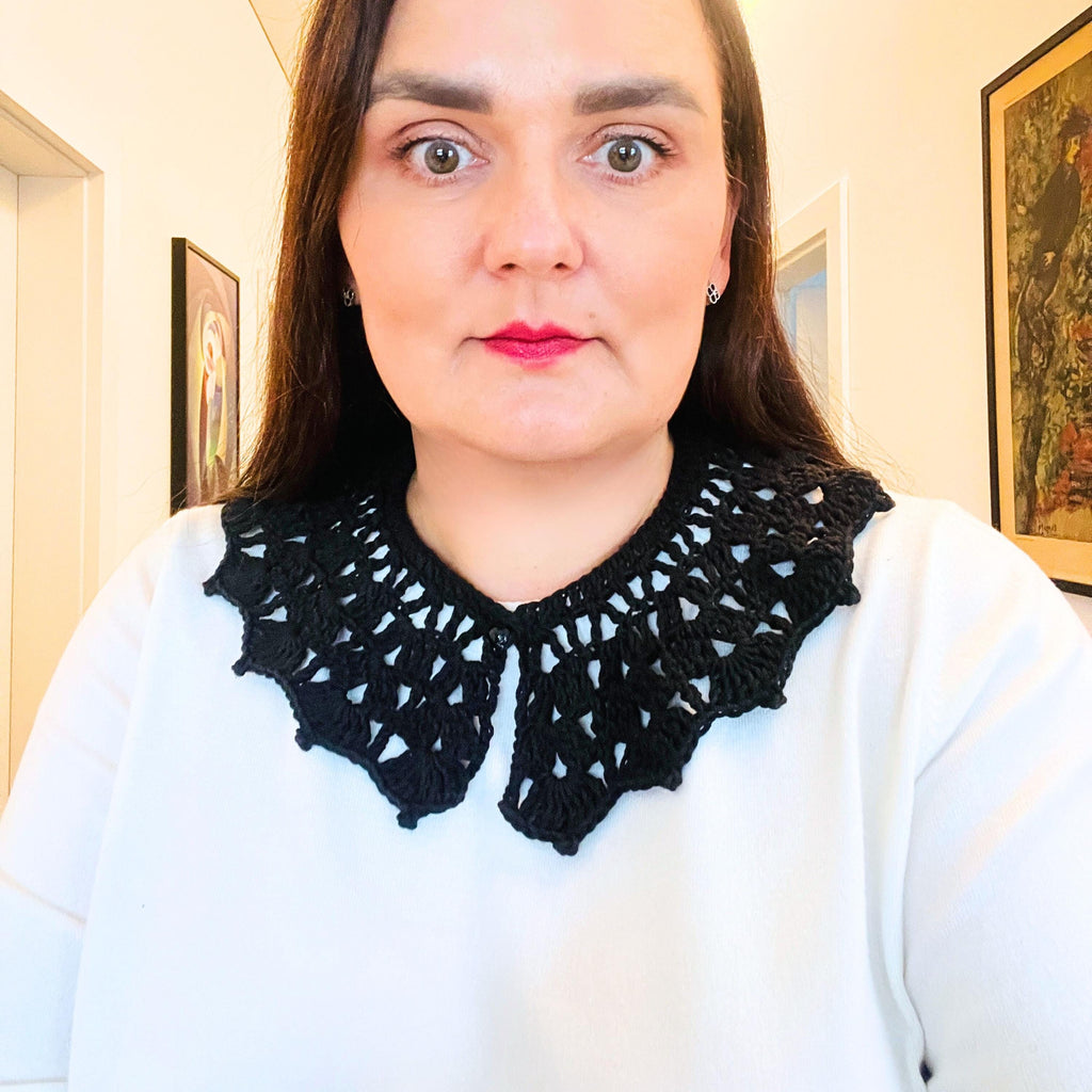 Crochet Collar Pattern PDF | Detachable Peter Pan Lace Collar