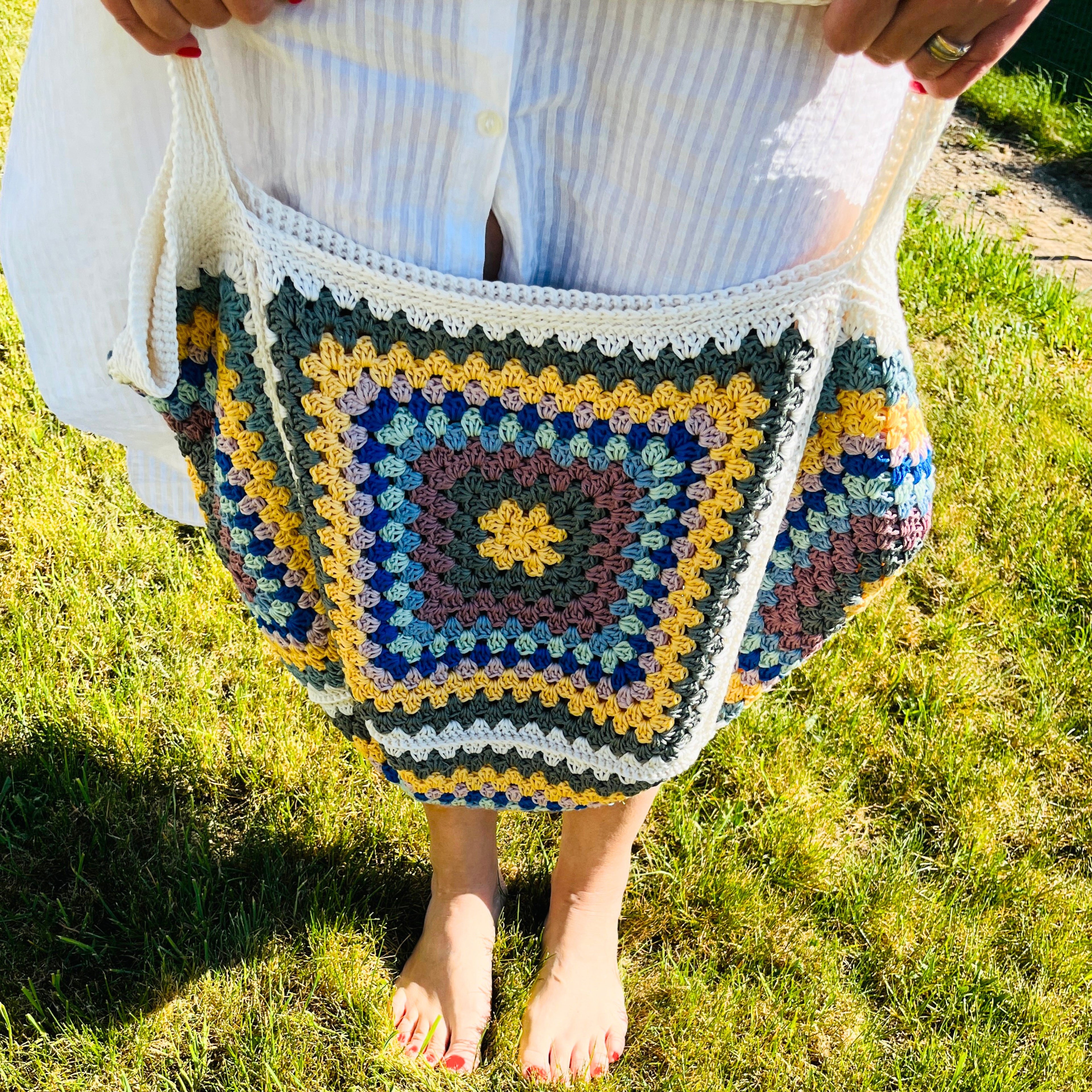 Granny Square Weekender Bag Crochet Pattern PDF | Easy Beginner Beach Market Tote Bag