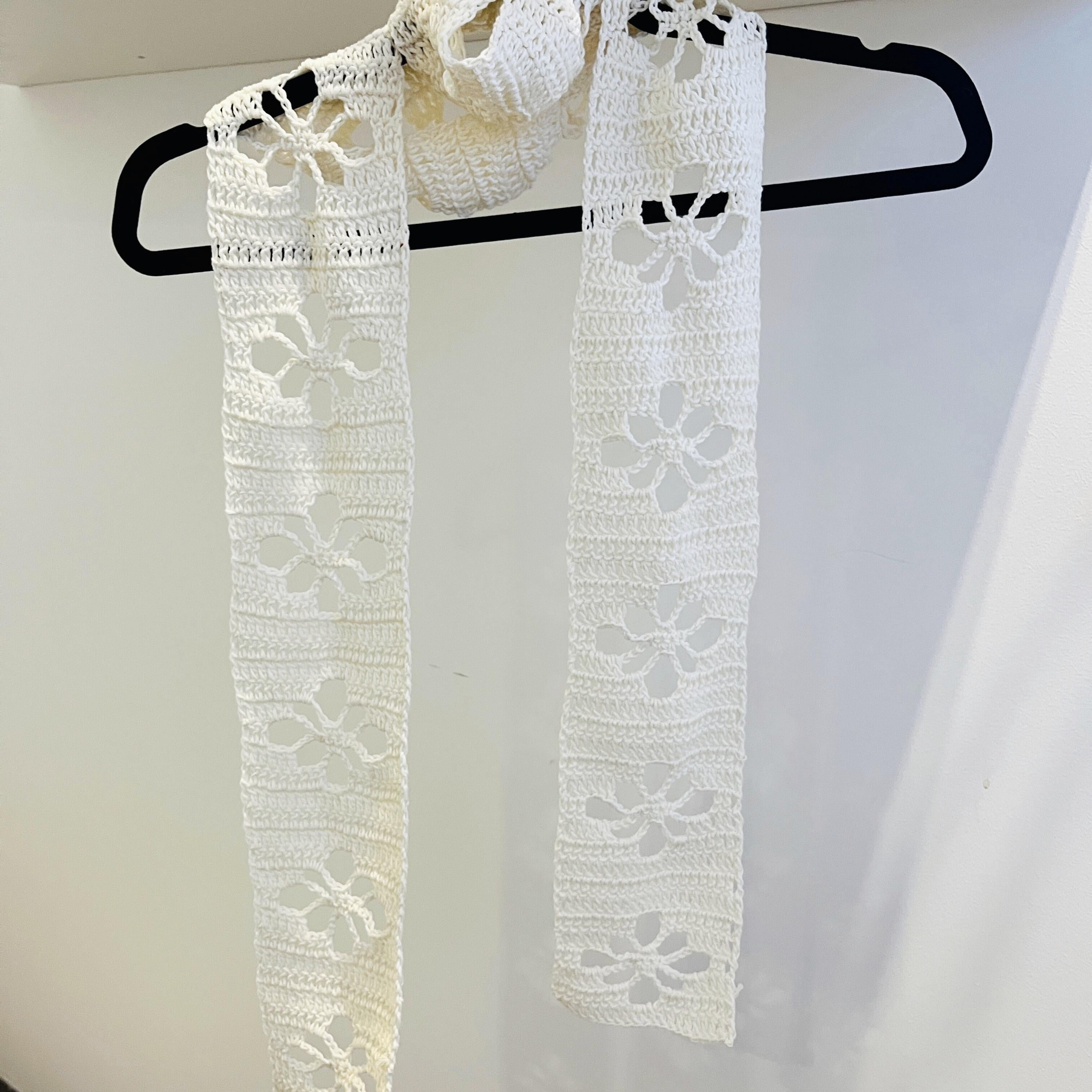 Flower Lace Scarf Crochet Pattern PDF | Easy Skinny Scarf