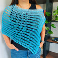 Lightweight Crochet Ocean Breeze Poncho Pattern PDF | Easy Summer Mesh Wrap