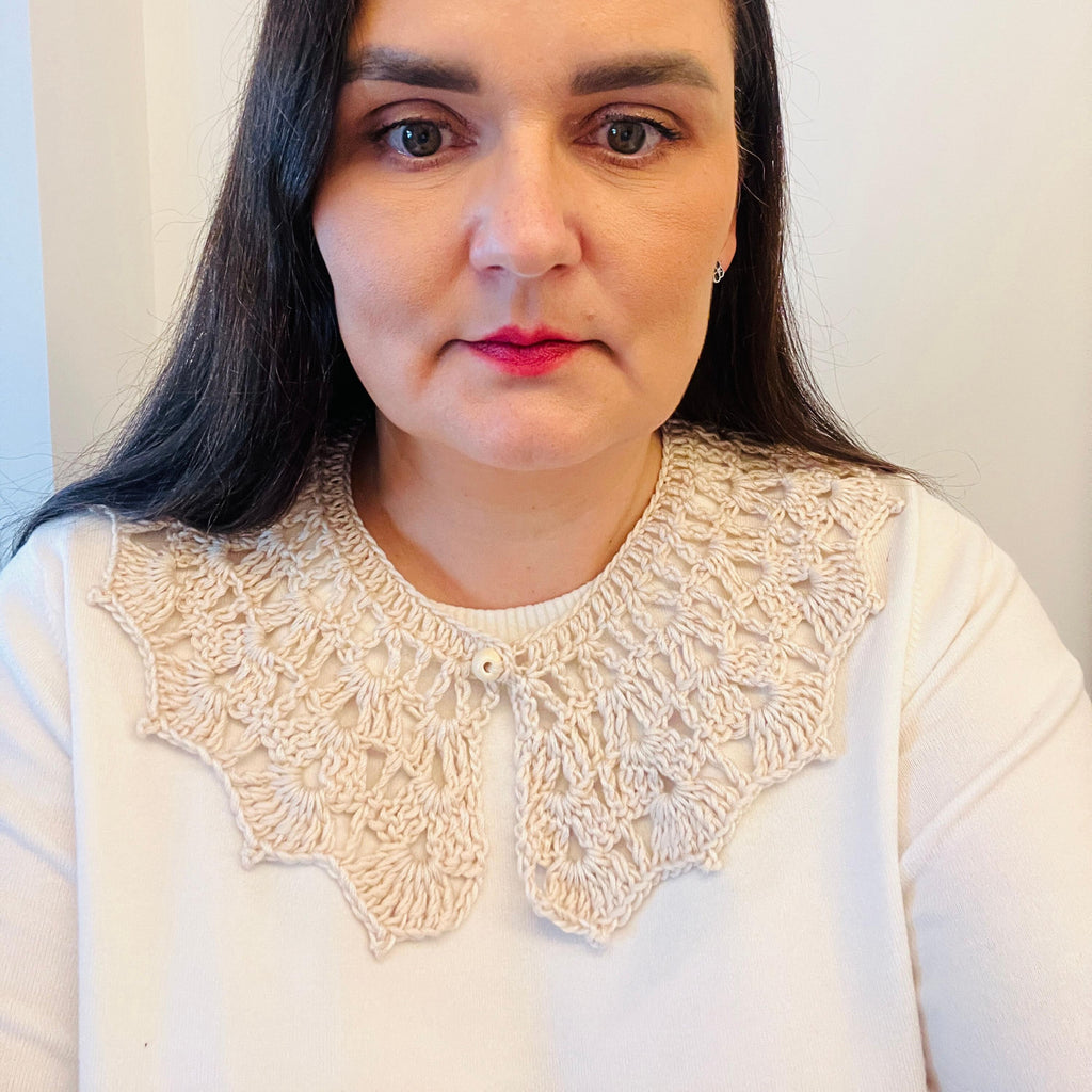 Crochet Collar Pattern PDF | Detachable Peter Pan Lace Collar