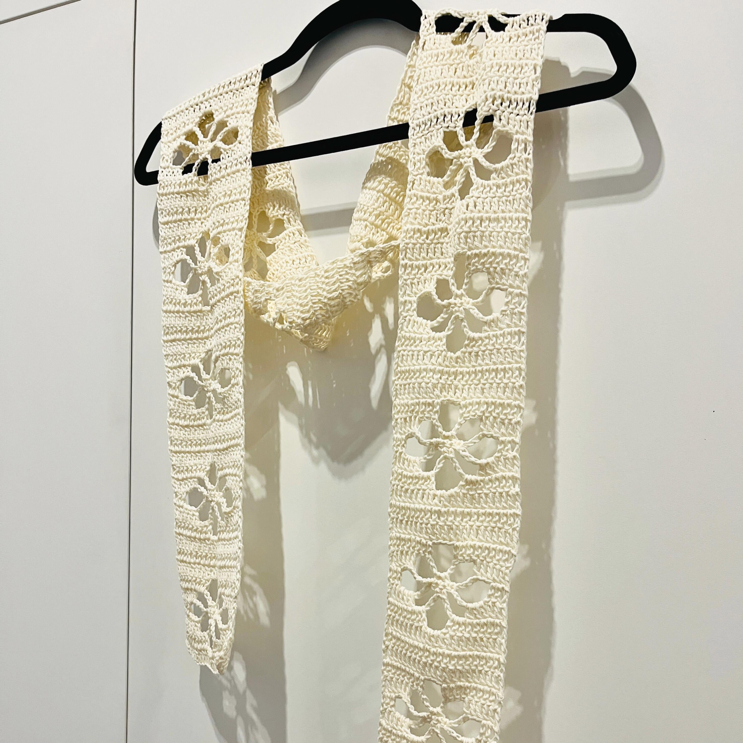 Flower Lace Scarf Crochet Pattern PDF | Easy Skinny Scarf