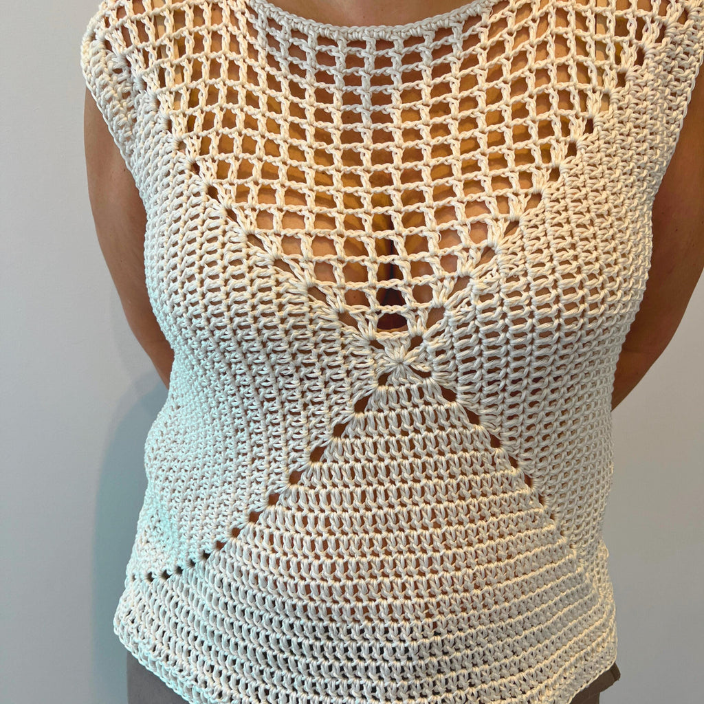 Crochet Mesh Top Pattern PDF | Granny Square Summer Top XS-5XL