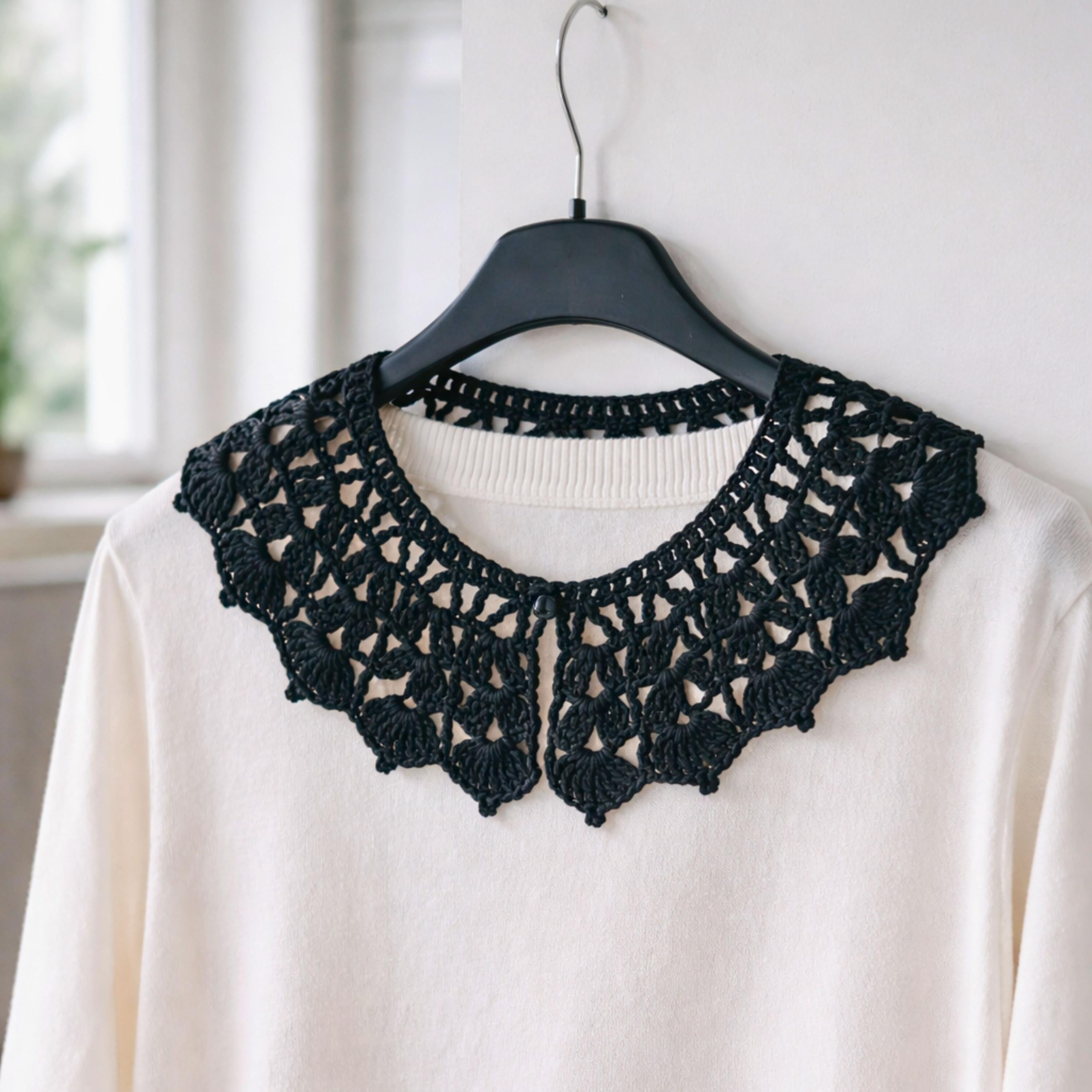 Crochet Collar Pattern PDF | Detachable Peter Pan Lace Collar