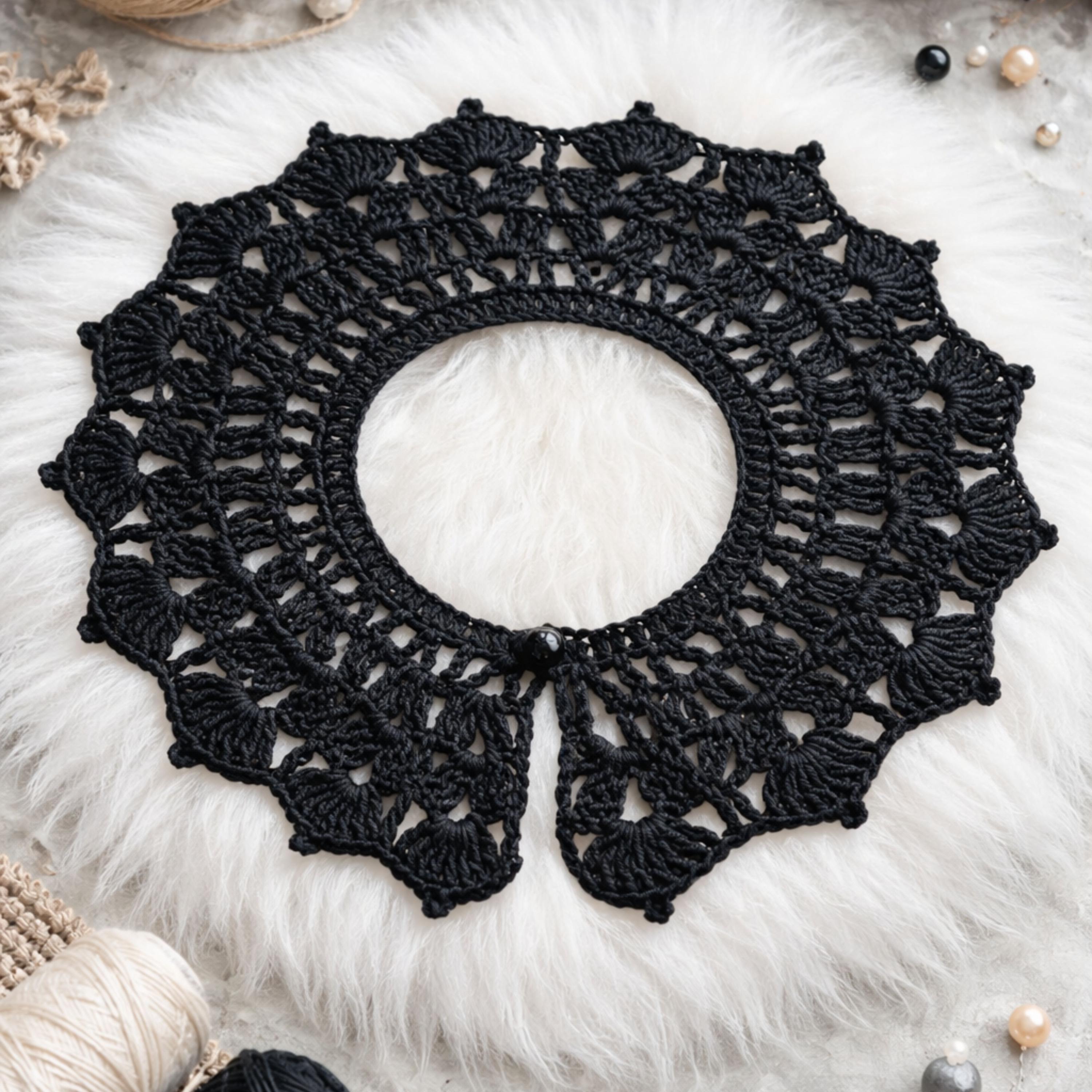 Crochet Collar Pattern PDF | Detachable Peter Pan Lace Collar