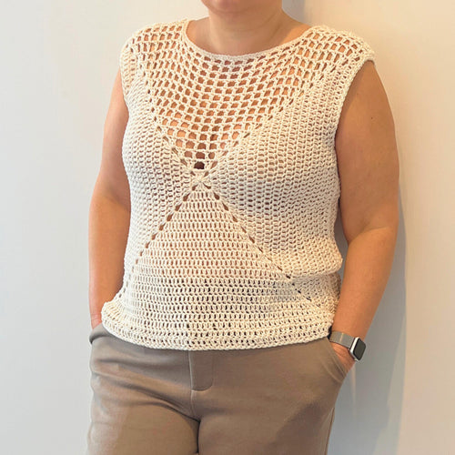 Crochet Mesh Top Pattern PDF | Granny Square Summer Top XS-5XL