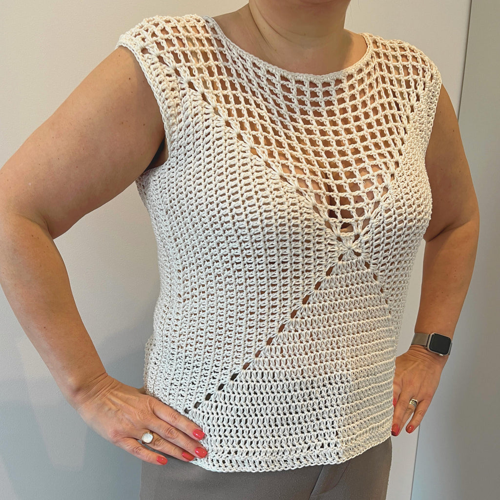 Crochet Mesh Top Pattern PDF | Granny Square Summer Top XS-5XL
