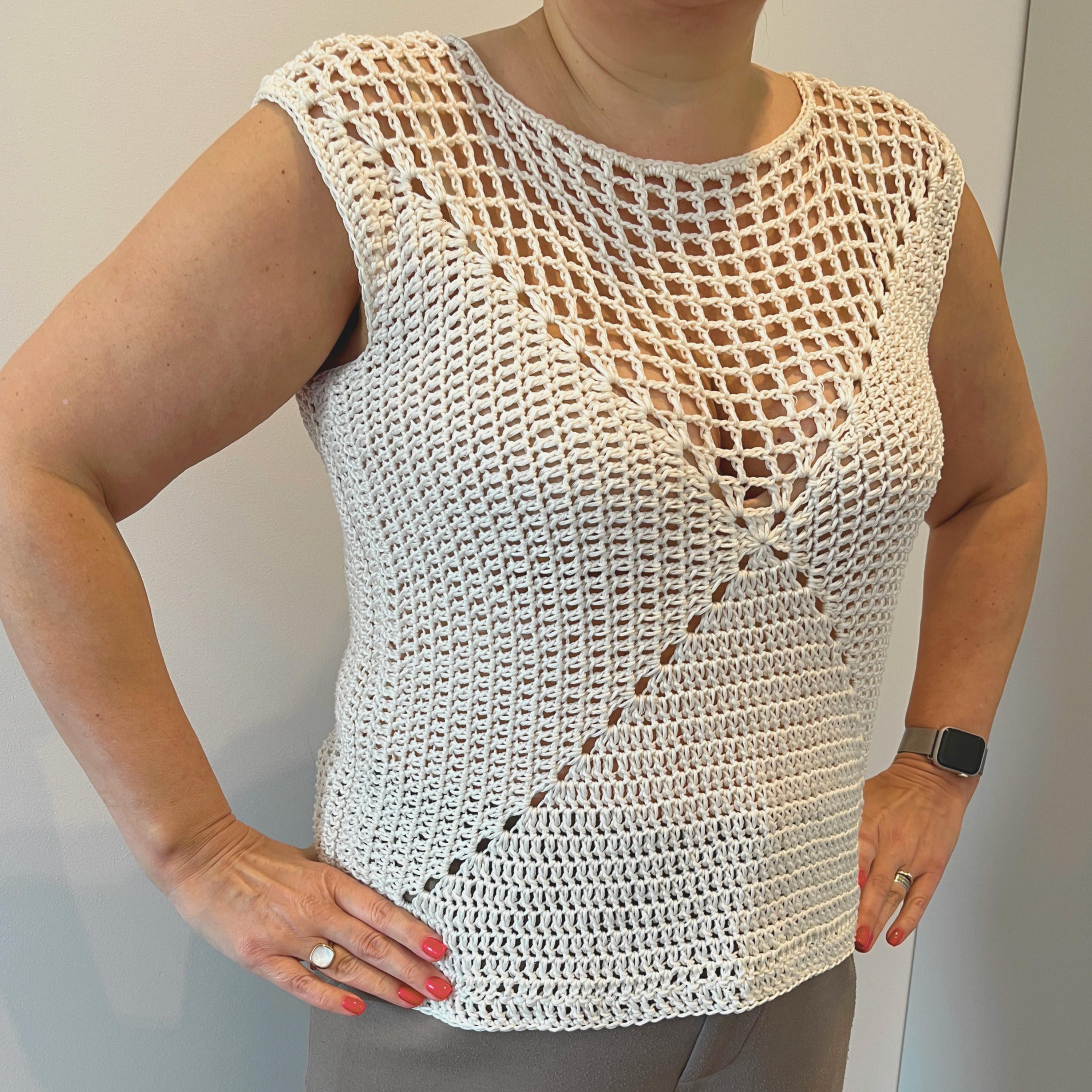 Crochet Mesh Top Pattern PDF | Granny Square Summer Top XS-5XL