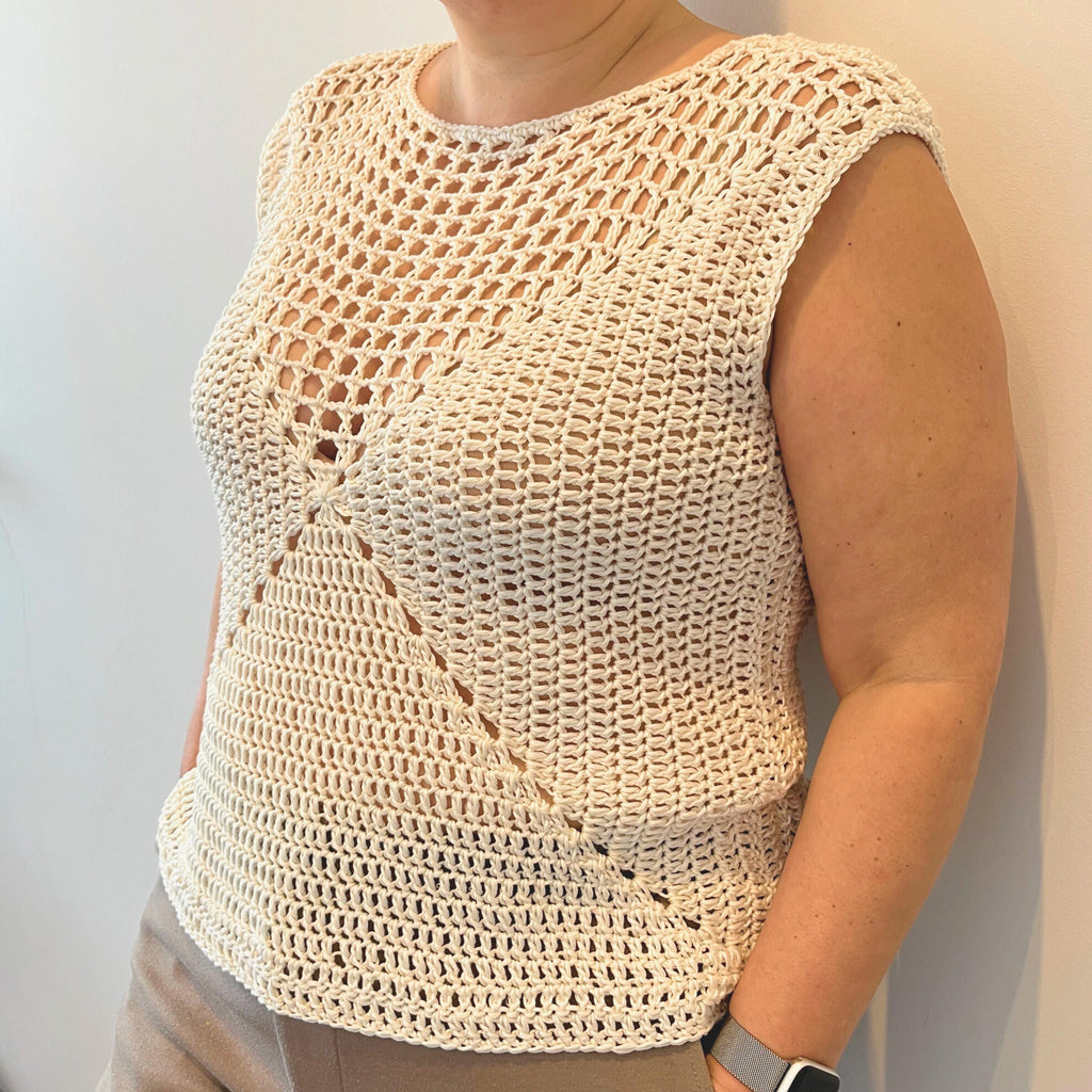 Crochet Mesh Top Pattern PDF | Granny Square Summer Top XS-5XL