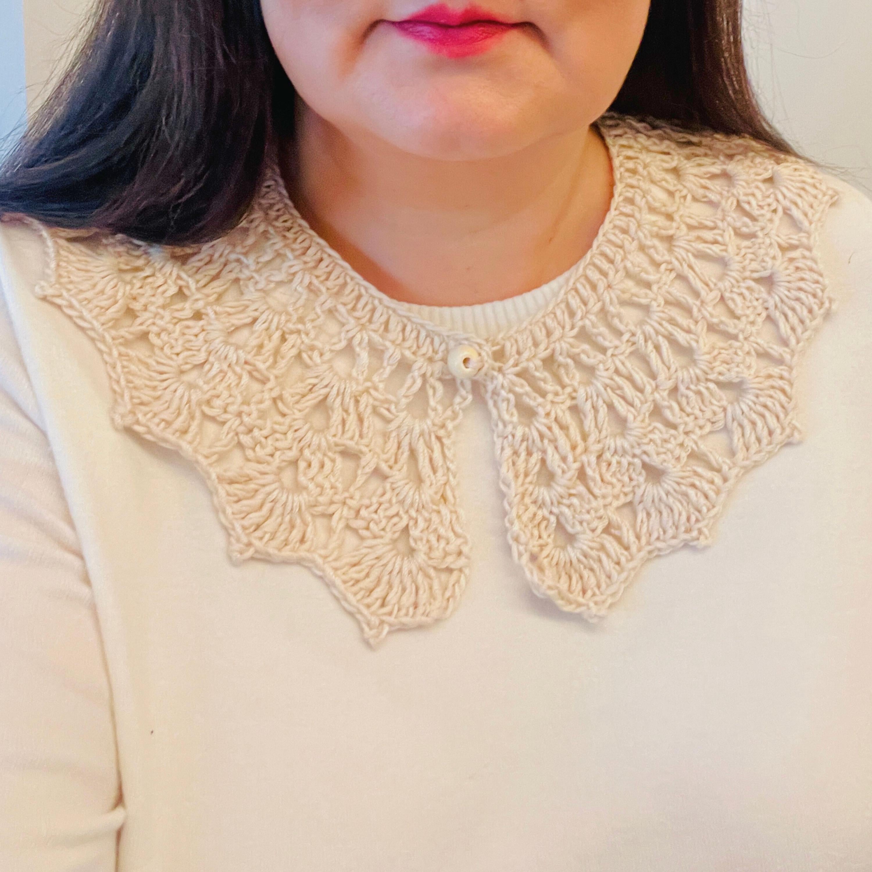 Crochet Collar Pattern PDF | Detachable Peter Pan Lace Collar