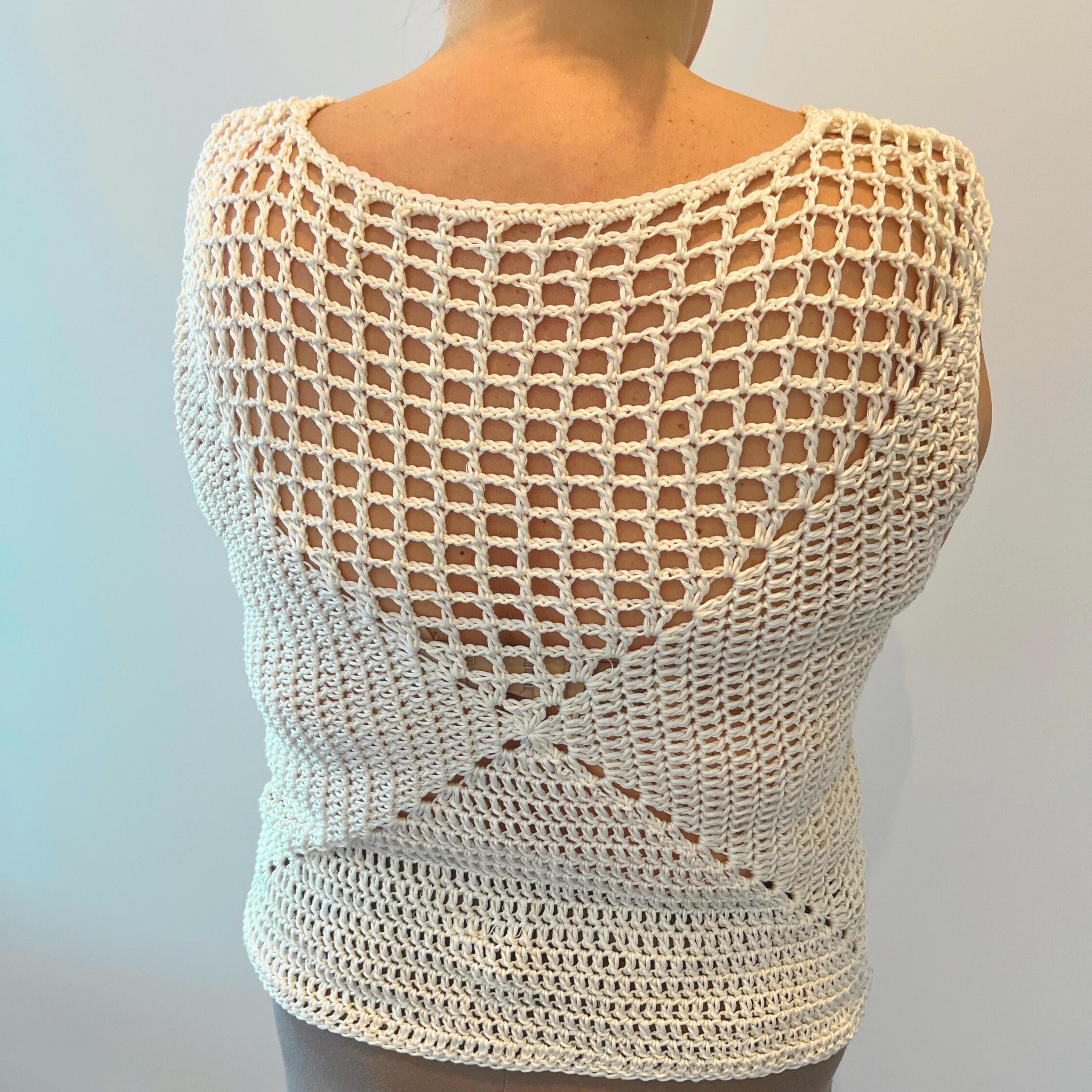 Crochet Mesh Top Pattern PDF | Granny Square Summer Top XS-5XL